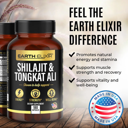 Shilajit 1000Mg & Tongkat Ali 400Mg (180 Capsules) Made in Usa-Shilajit Supplement (20% Fulvic Acid) Shilajit Pure Himalayan Organic & Tongkat Ali for Men More Potent than Shilajit Resin